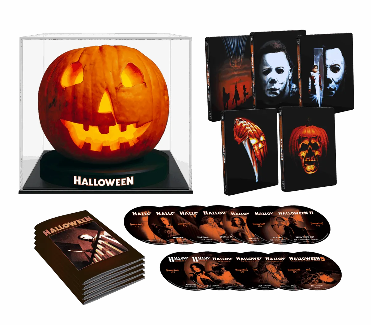 Halloween I – V (1978 – 1989) – 4K UHD + Blu-ray Collection in Limited Edition Jack O’Lantern – Imprint Collection #475 – 479