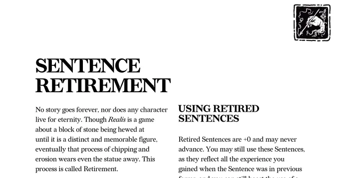 retiring sentences in Realis