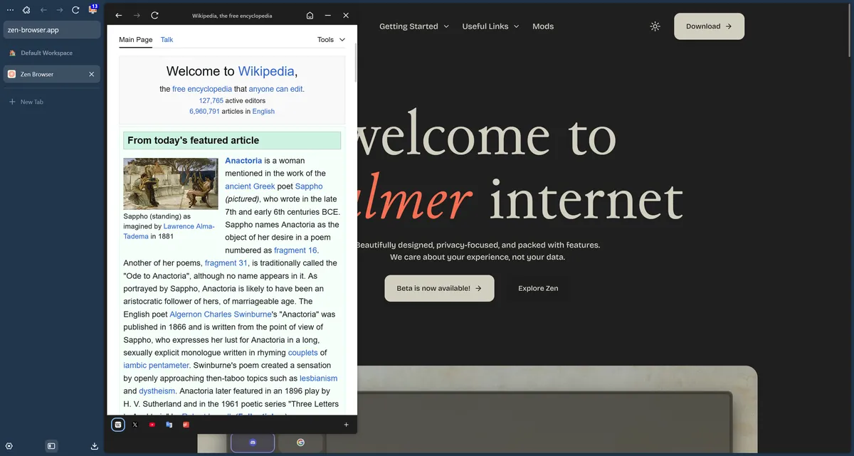 Screenshot of the web panel