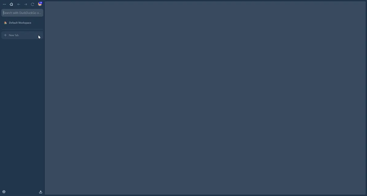 Image of an empty Zen browser