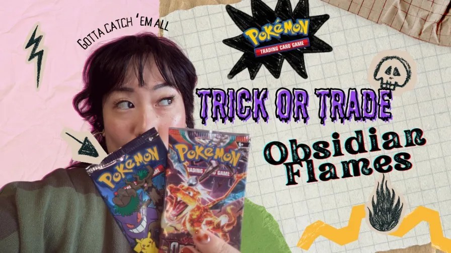 Video:LET'S OPEN SOME POKEMON CARDS 💓 Trick or Trade 🎃 Obsidian Flames 🔥