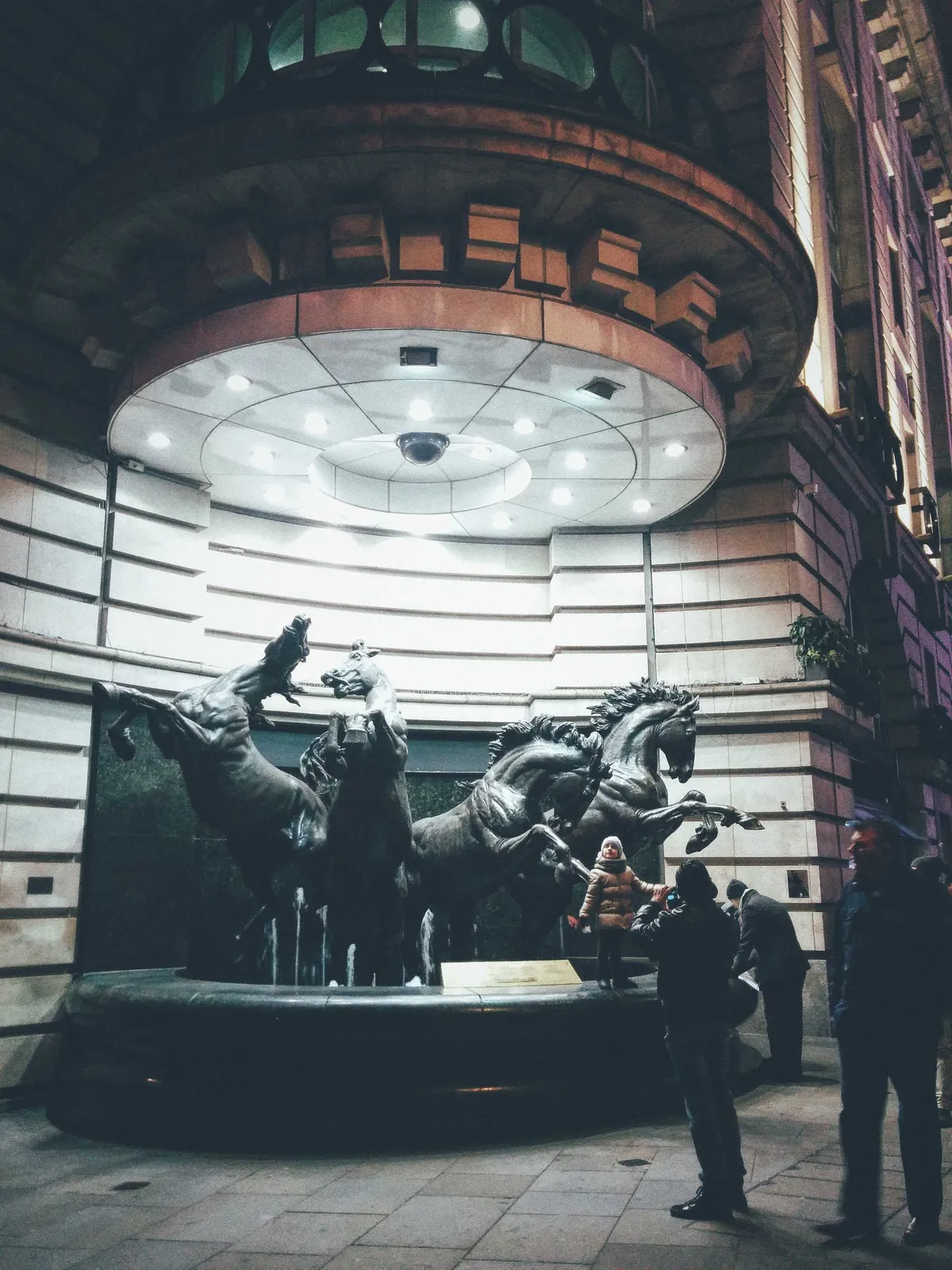Sculpture of The Horses of Helios in Piccadilly Circus, London.