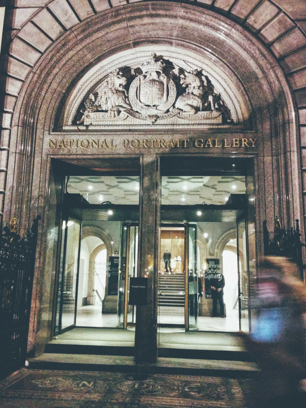 The entrance of the National Portrait Gallery.