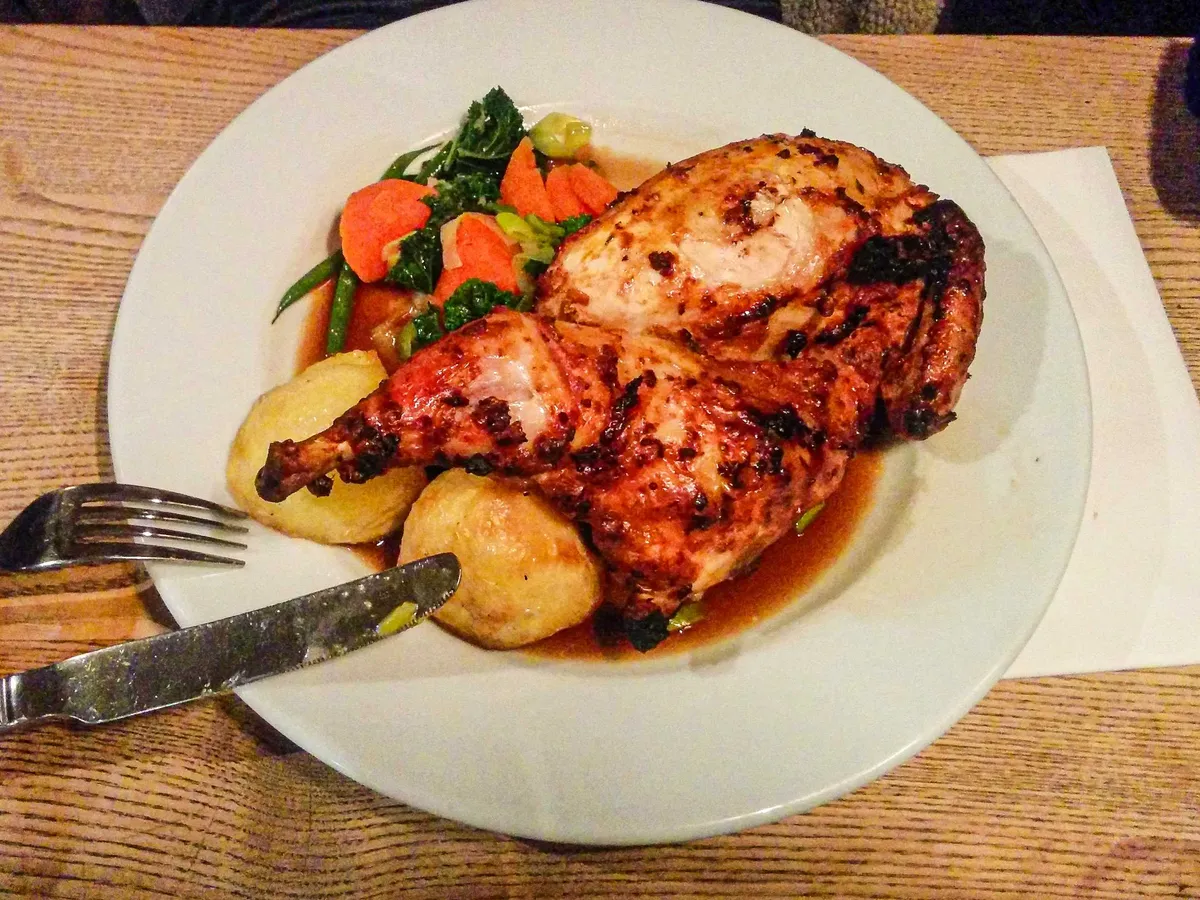 A plate of Sunday roast.