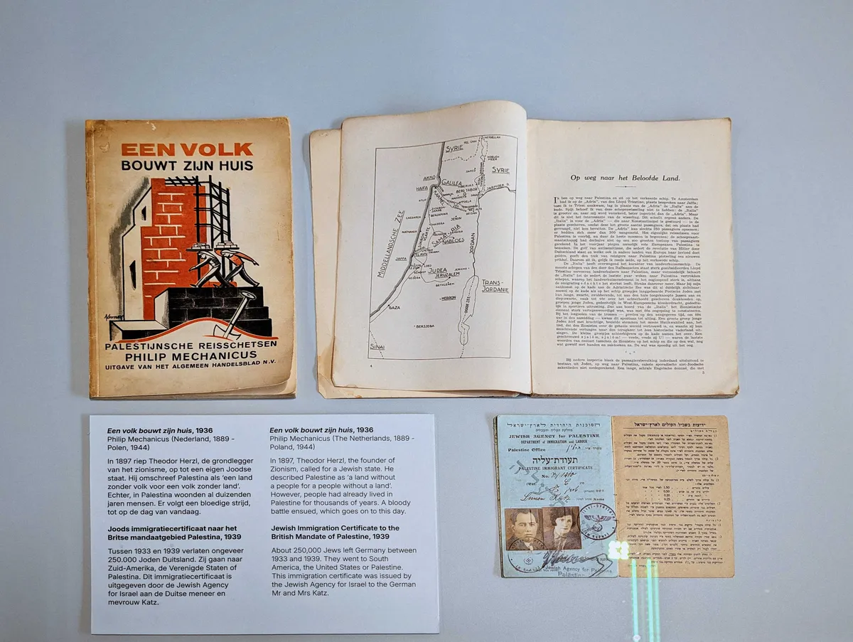 Various documents showing the immigration of Jewish people into Palestine during the late 1930s.