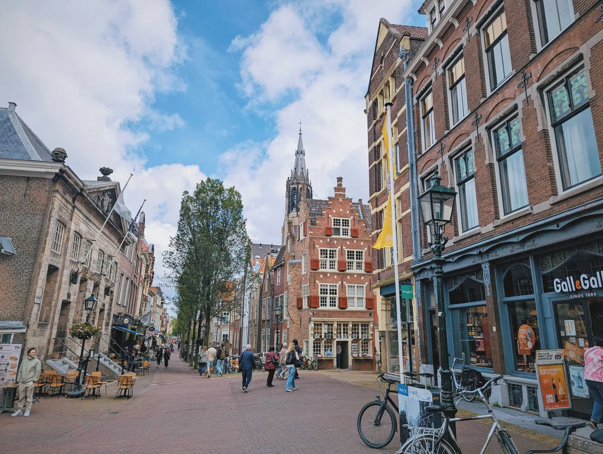 A street just off of Markt Square, featuring very Dutch-looking brick buildings.