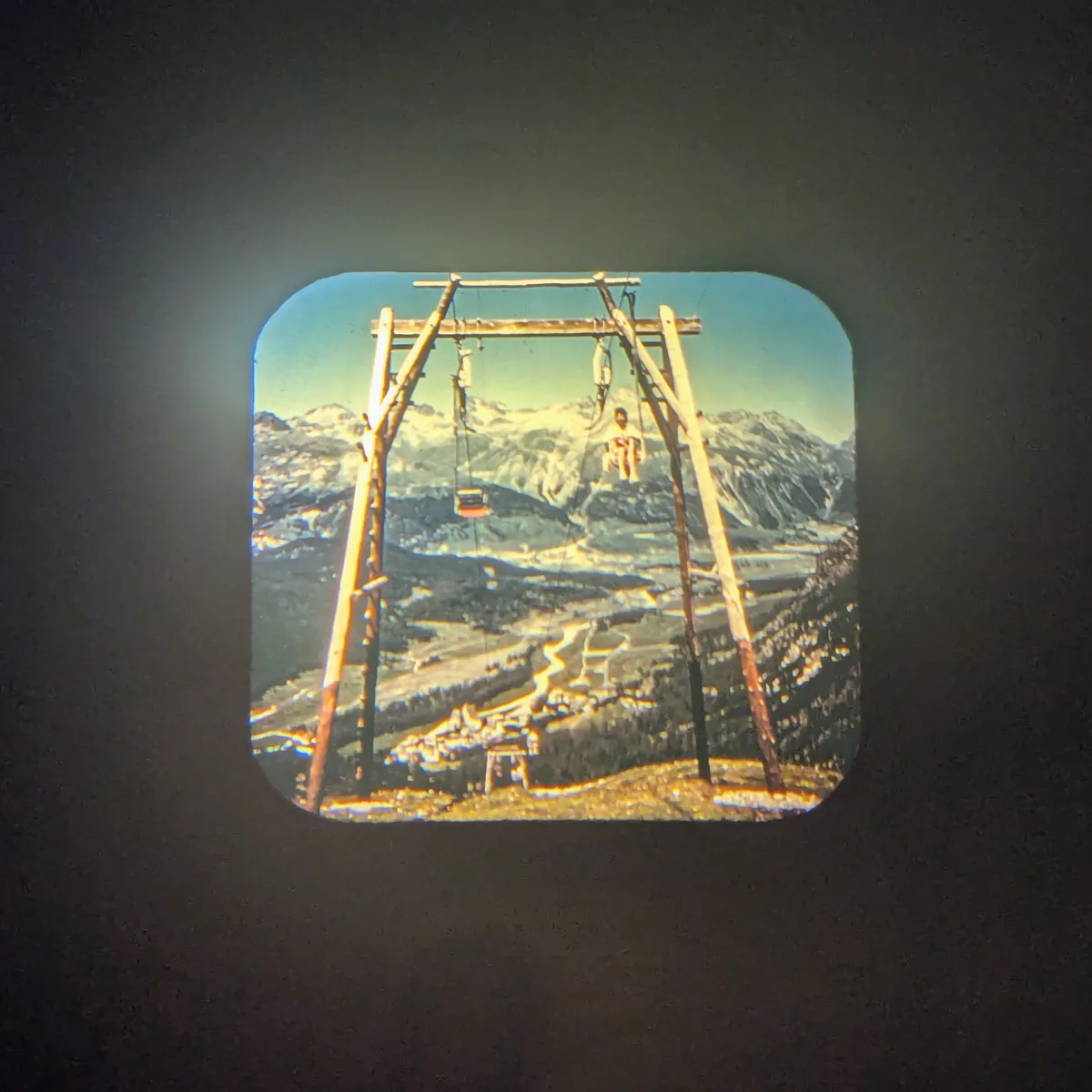 Pontresina from top of chair lift, viewed inside View-Master.
