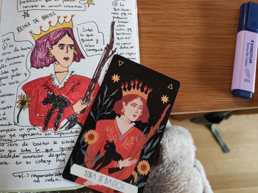 dibujo de la reina de bastos