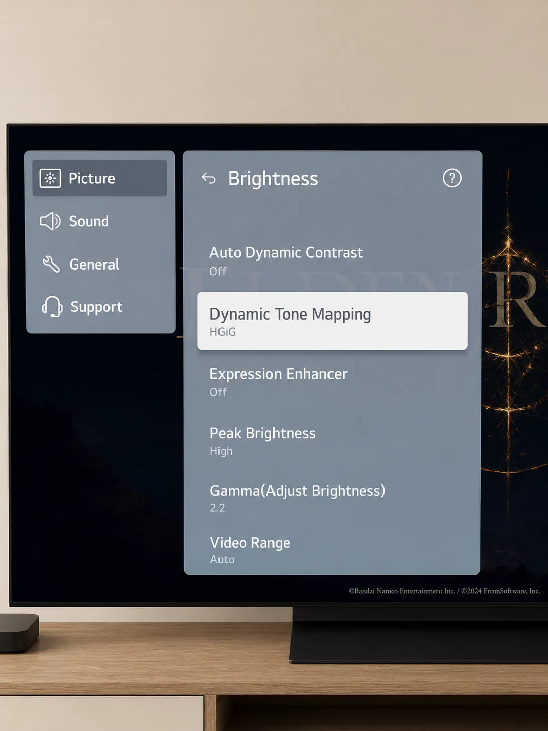 LG television HGiG setting