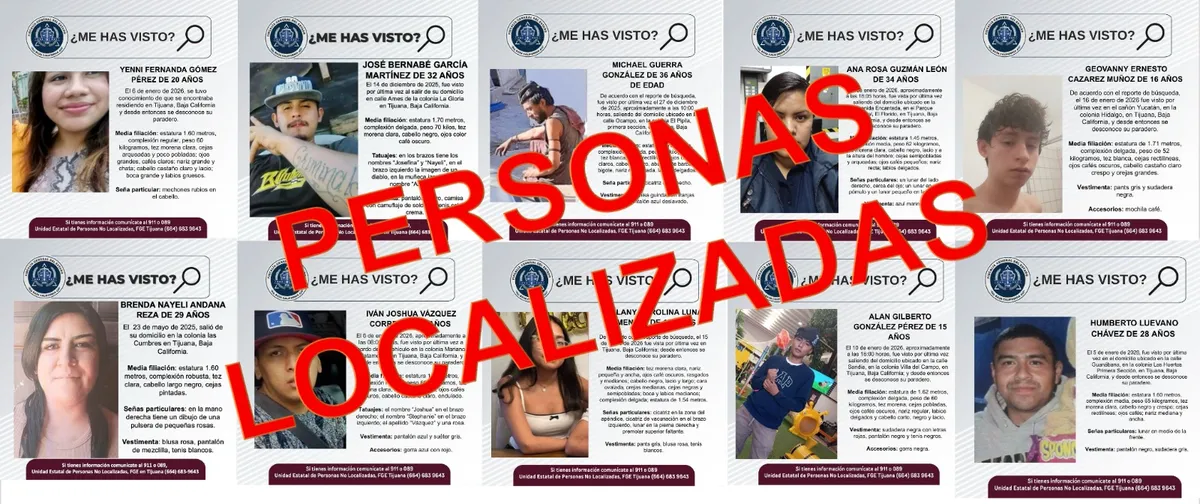 10 personas localizadas 19 enero 2026