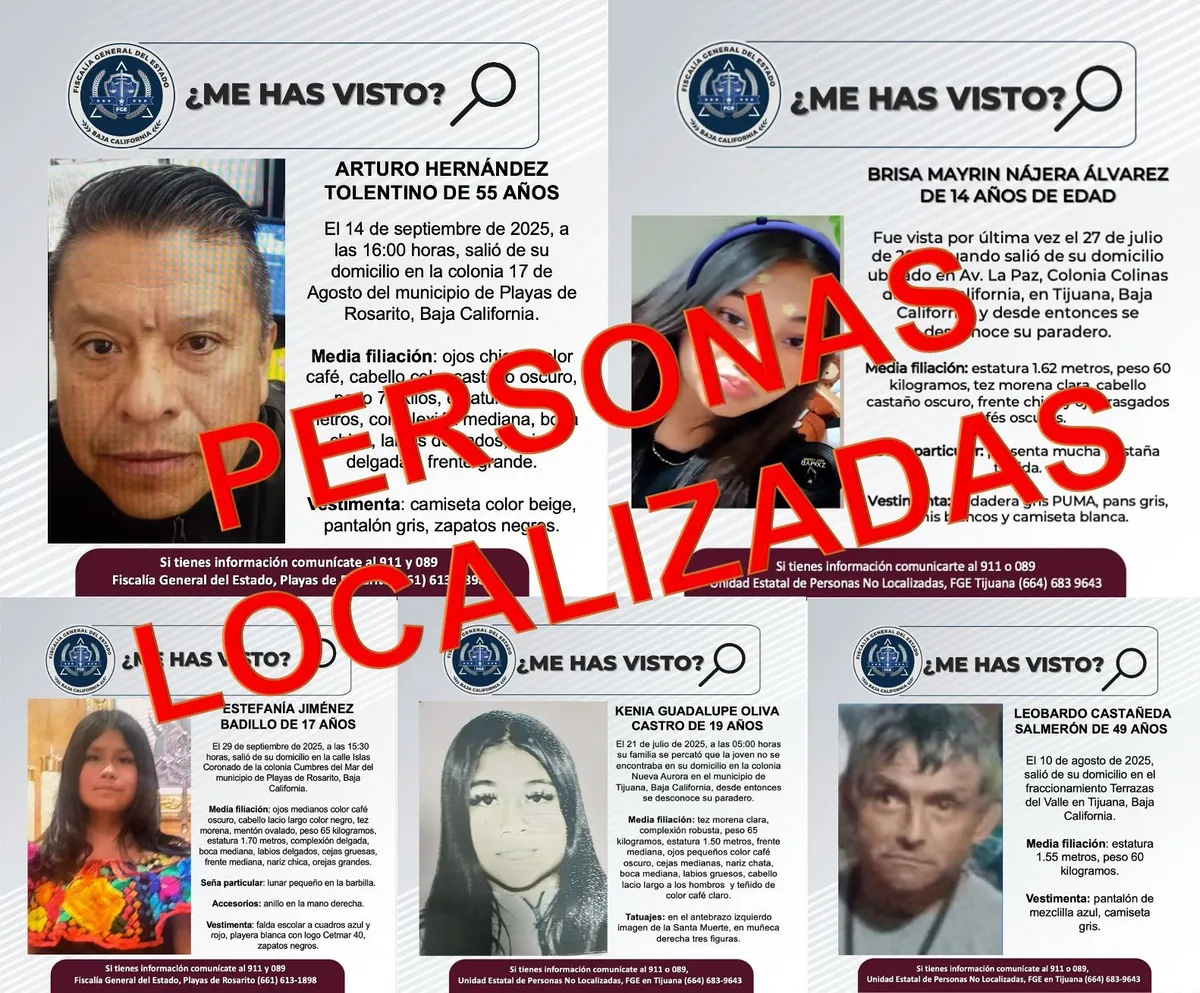 cinco personas localizadas