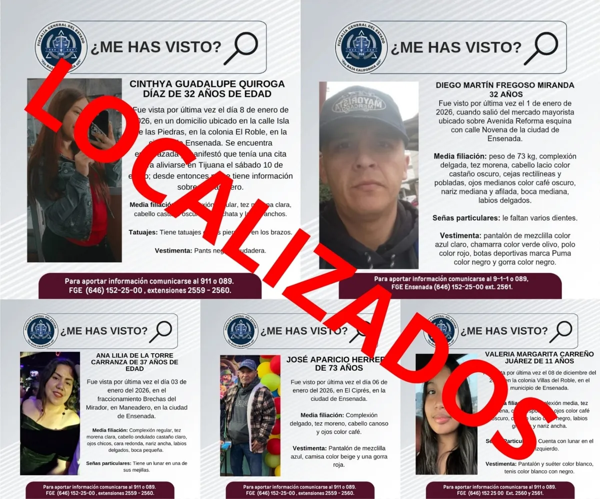 cinco personas localizadas
