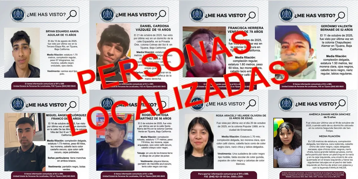 ocho personas localizadas