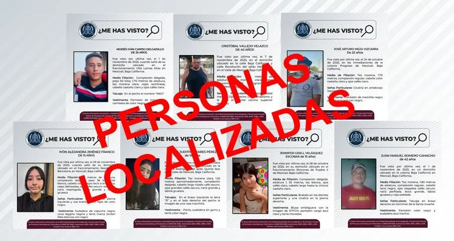 siete personas localizadas