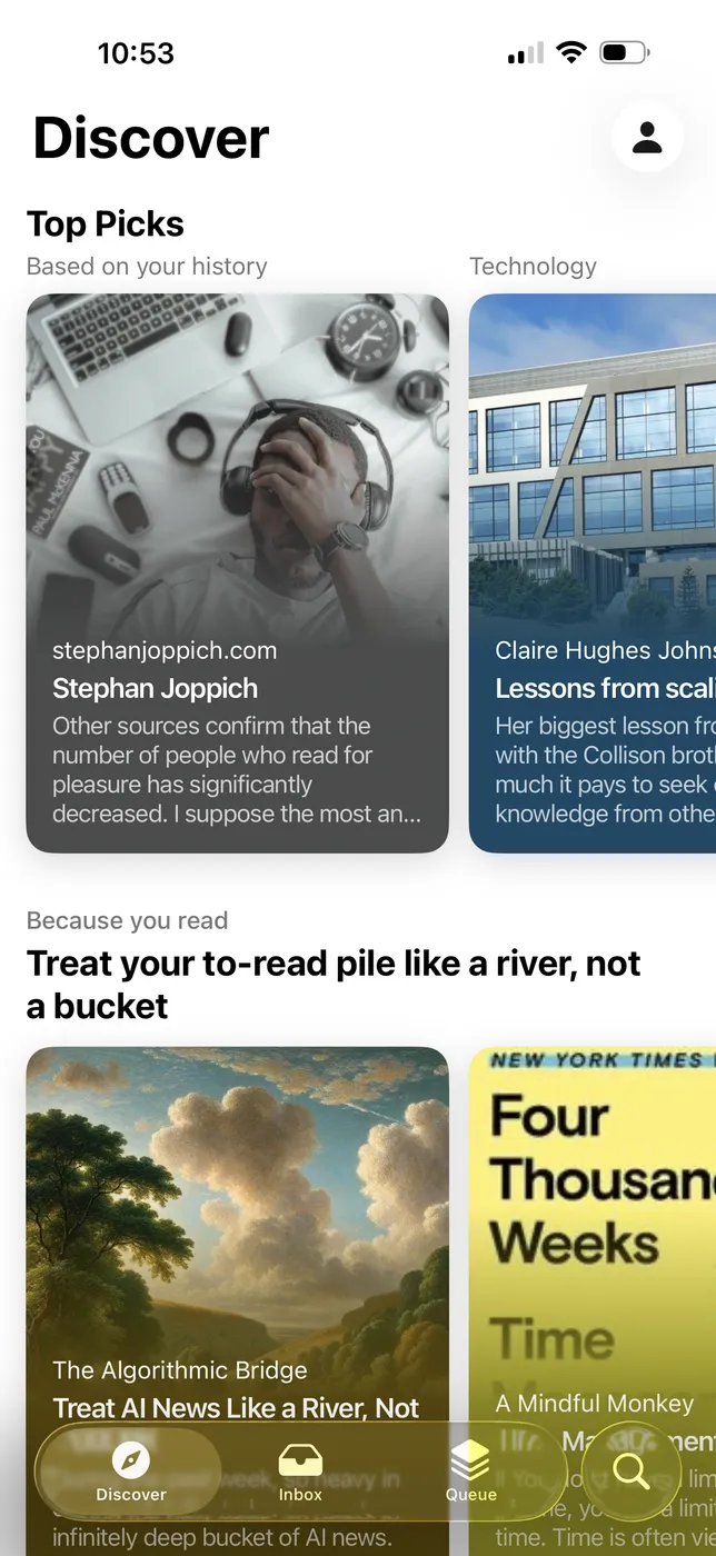 ‘discover’ on matter