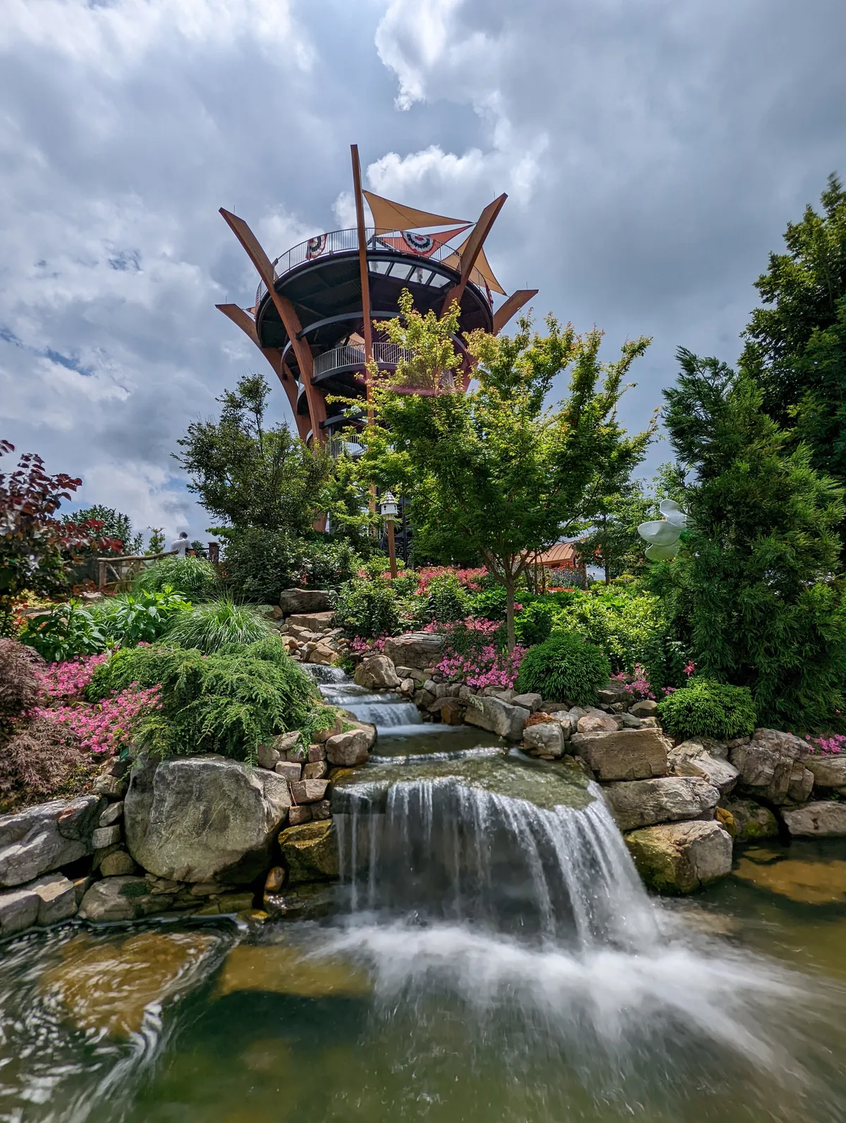 AnaVista Tower and gardens at Anakeesta in Gatlinburg TN