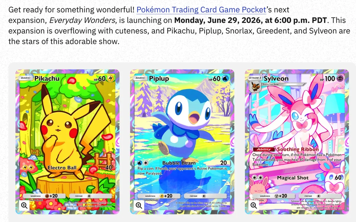 Pokémon TCG Pocket Everyday Wonders扩展包