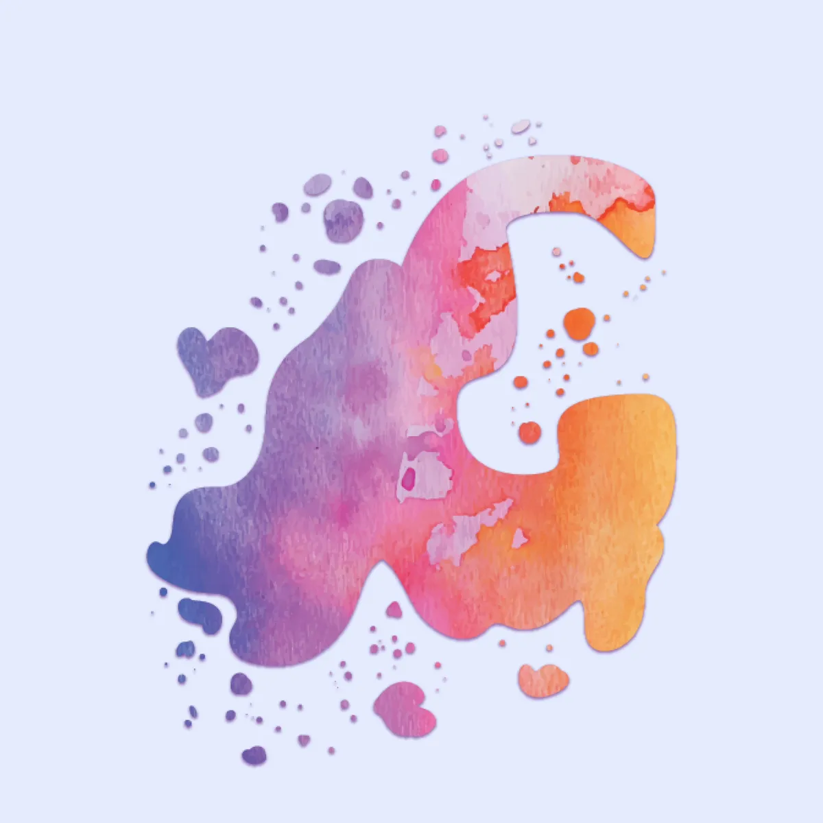 Artistic watercolor letter 
