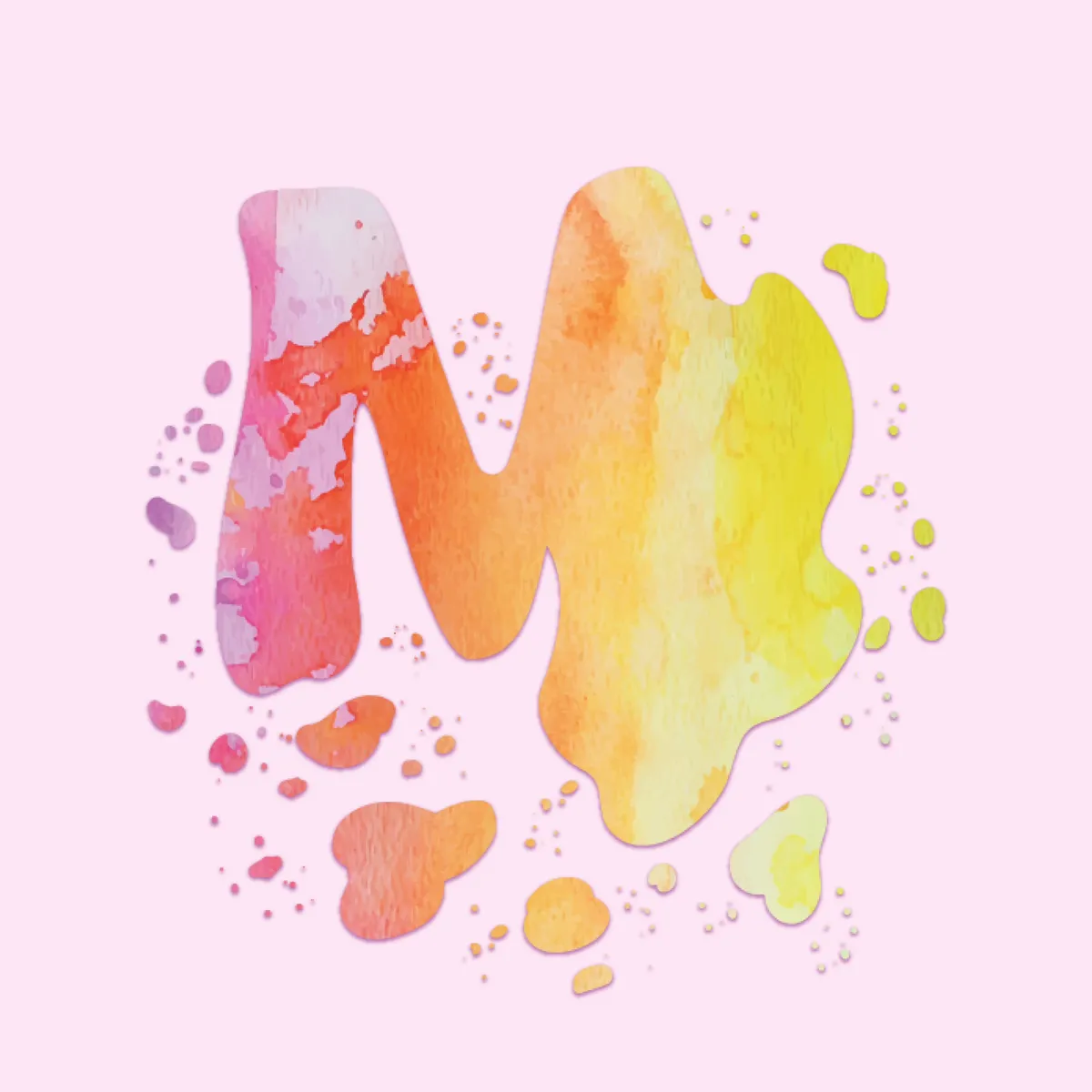 Artistic watercolor letter 