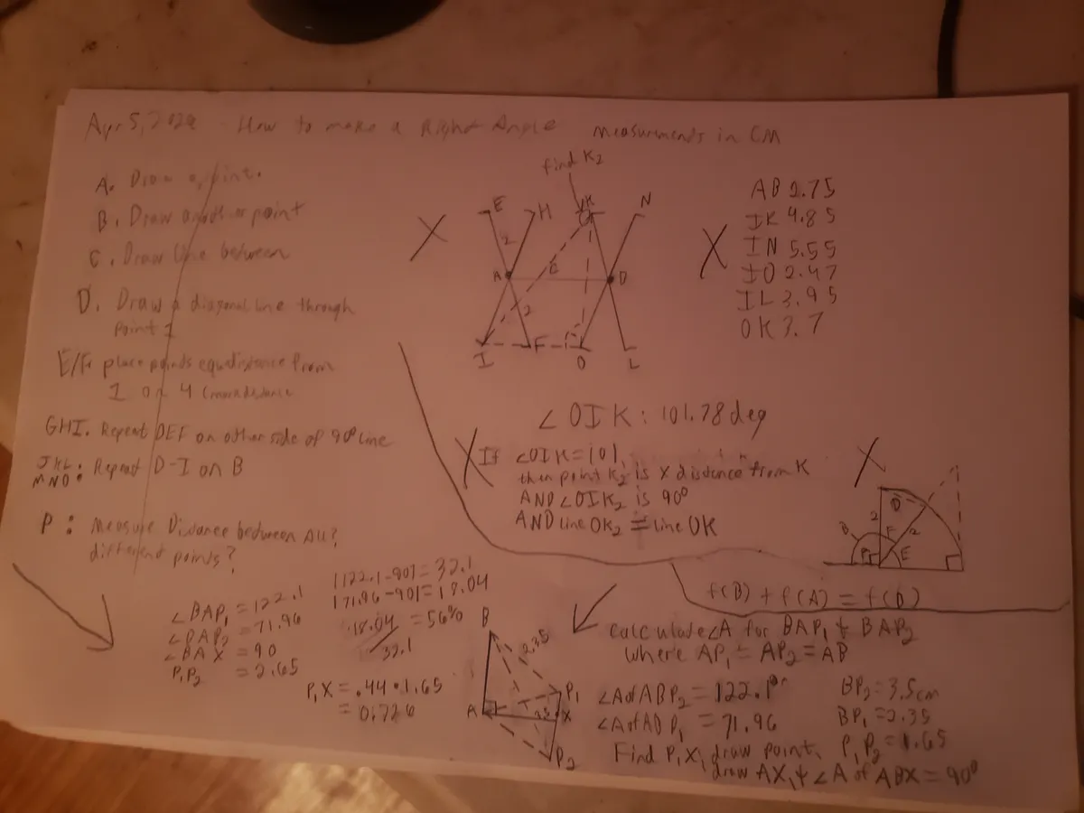 paper worksheet with triangles and words and maths stuffs
