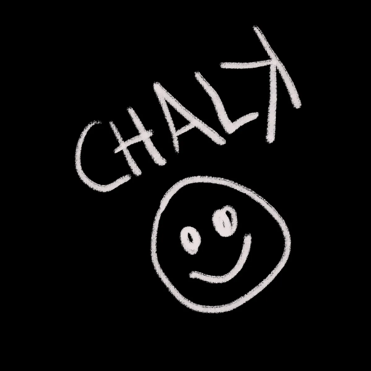 chalk smiley face and word chalk