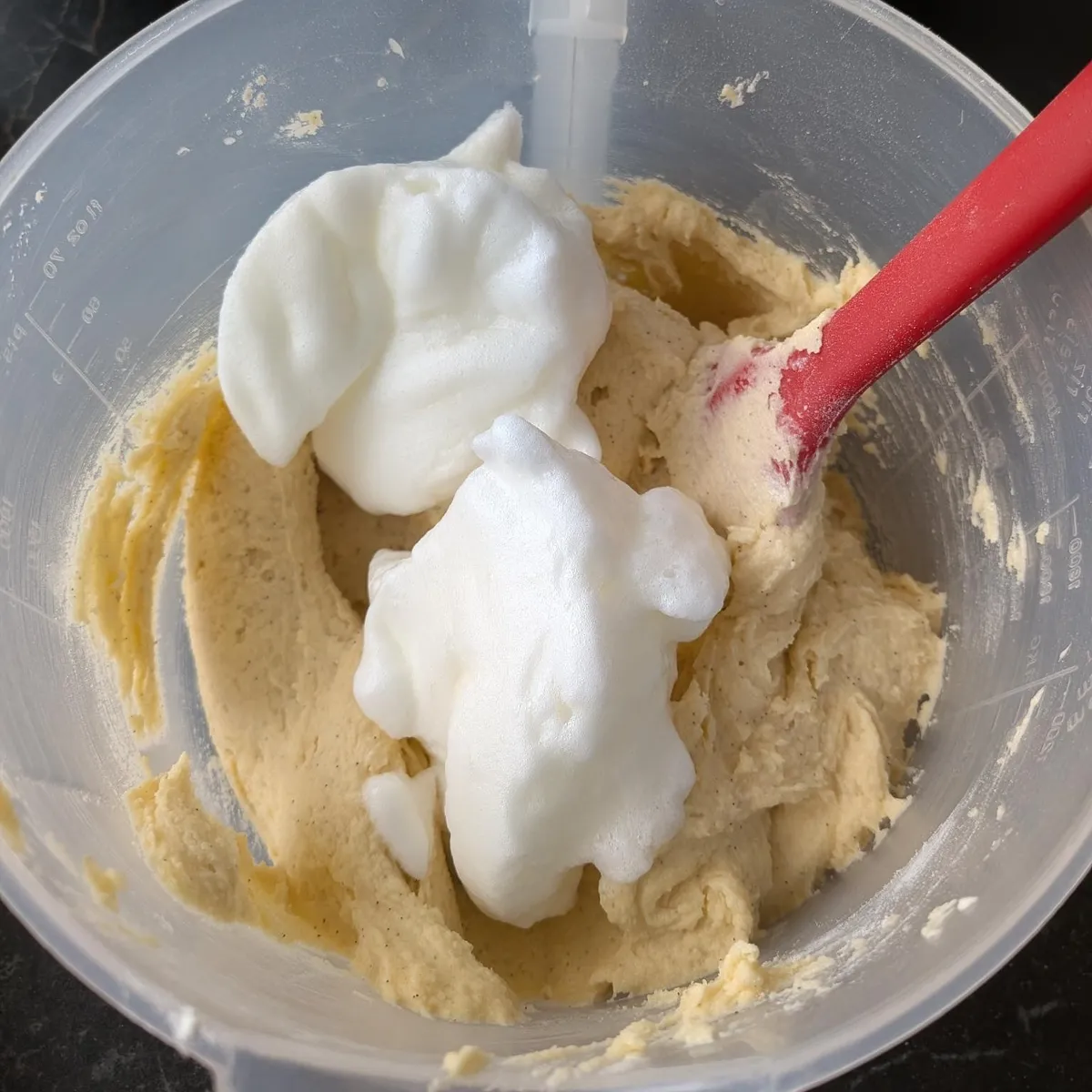 Adding egg whites to the mix