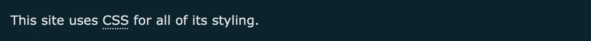 Dotted underline for abbreviations