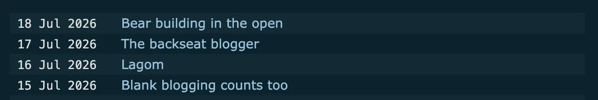 Alternating rows list