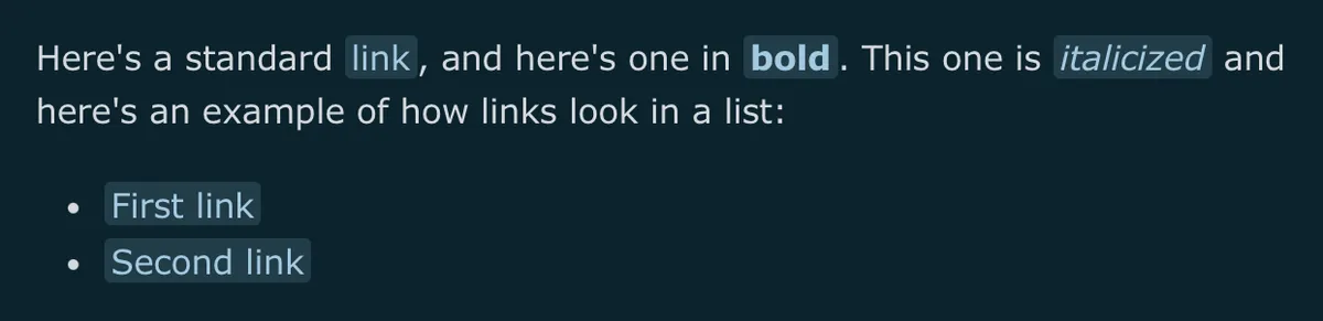 Background highlight links