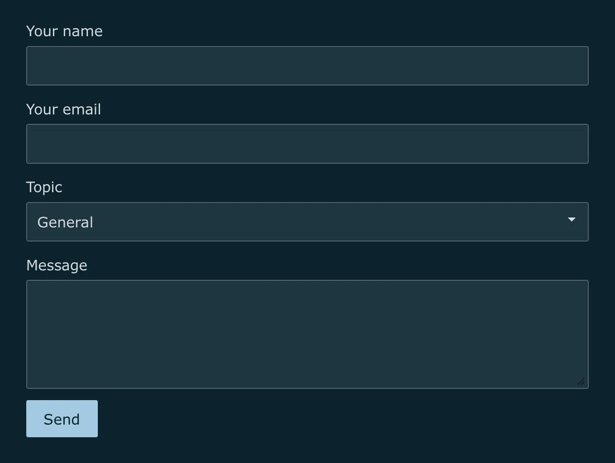 Basic form styles example