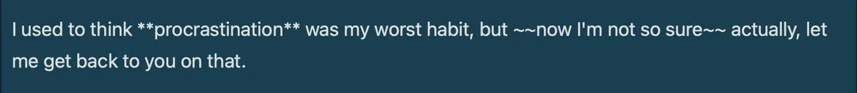 Text selected in the Bear Blog post editor, about to be formatted with a keyboard shortcut