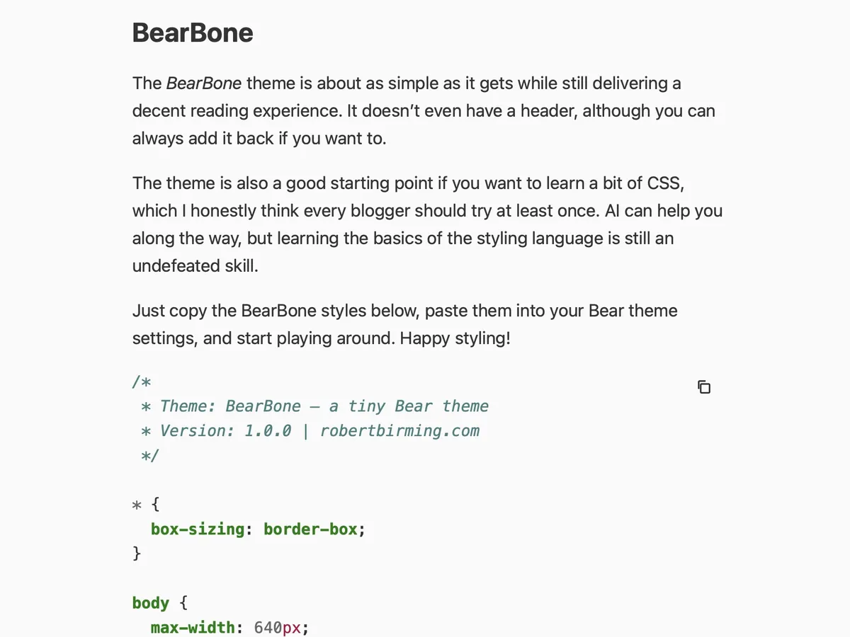 BearBone theme