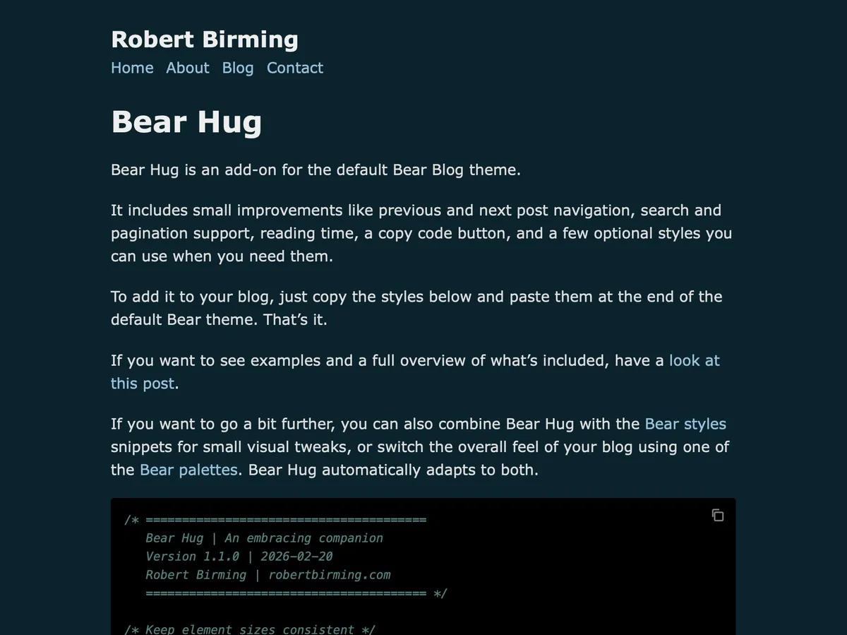 Bear Hug companion