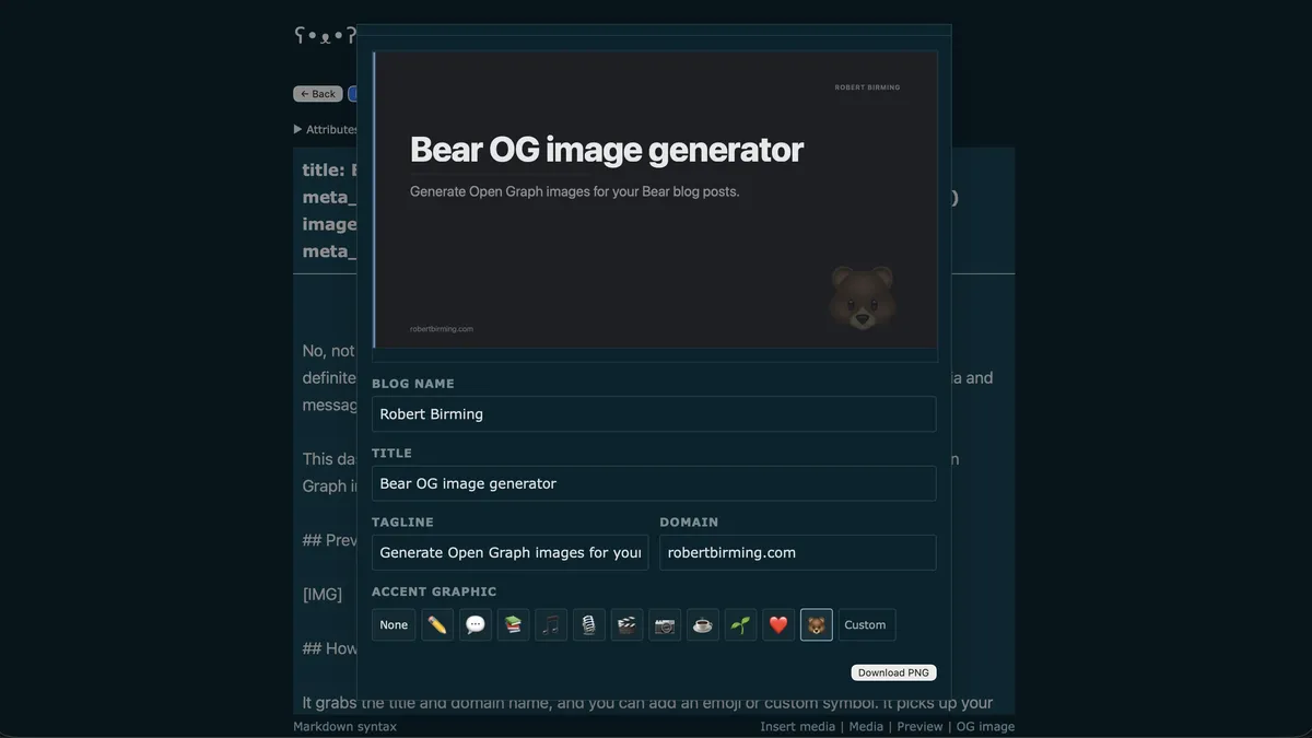 Bear OG image generator