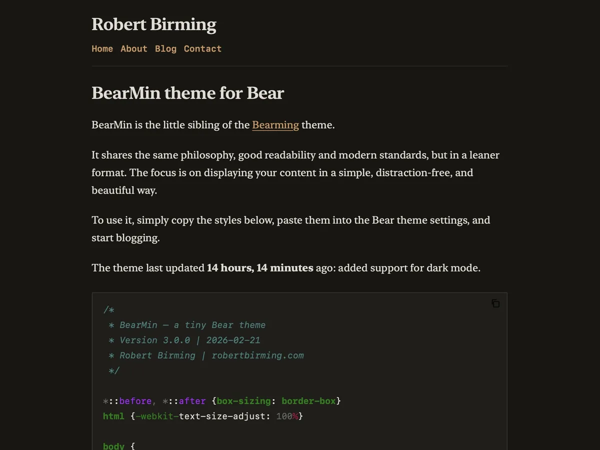 BearMin theme