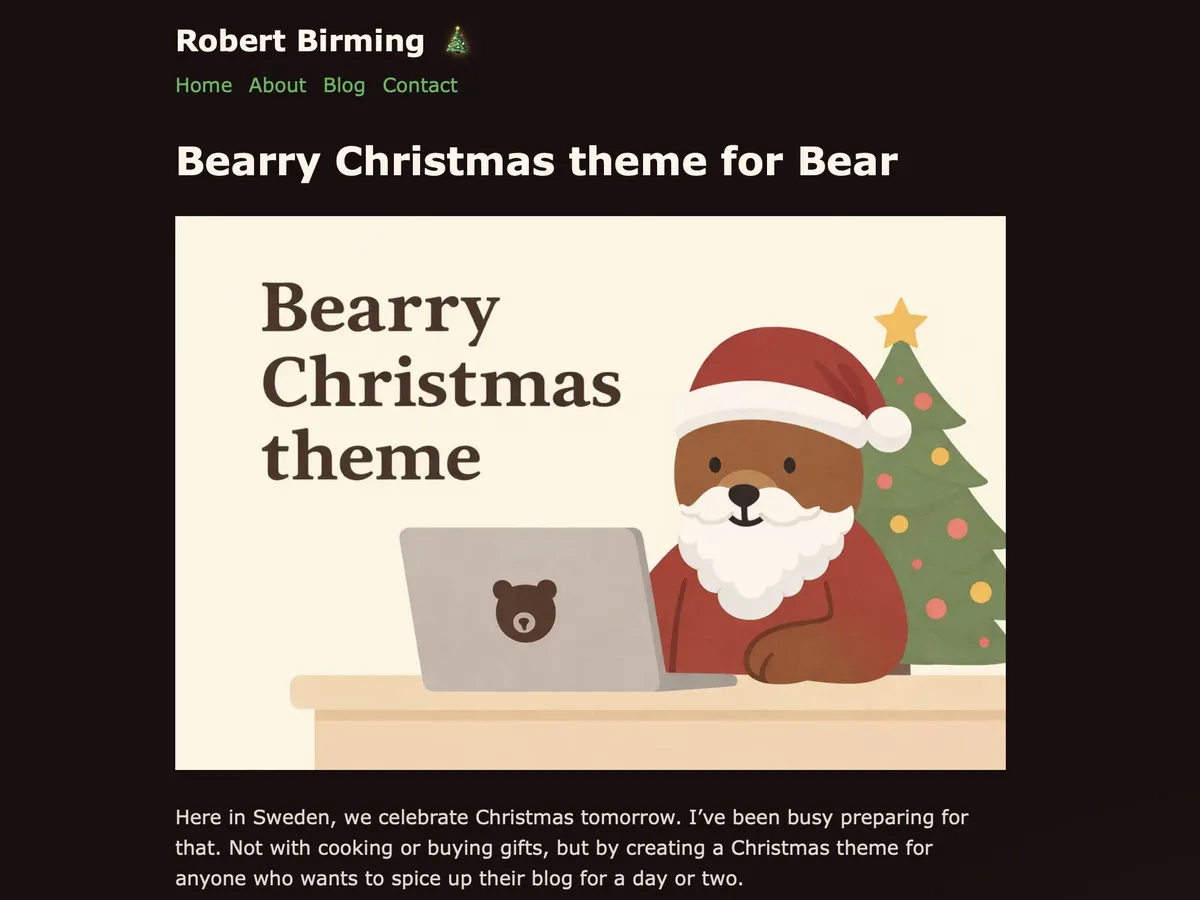 Bearry Christmas theme
