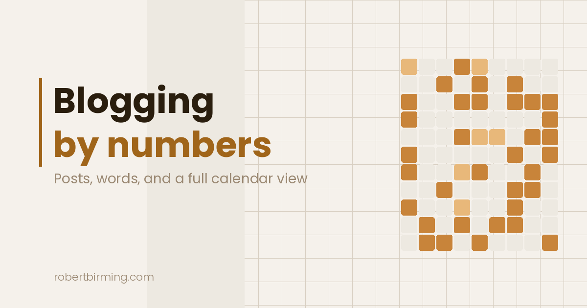 Blogging by numbers – Robert Birming