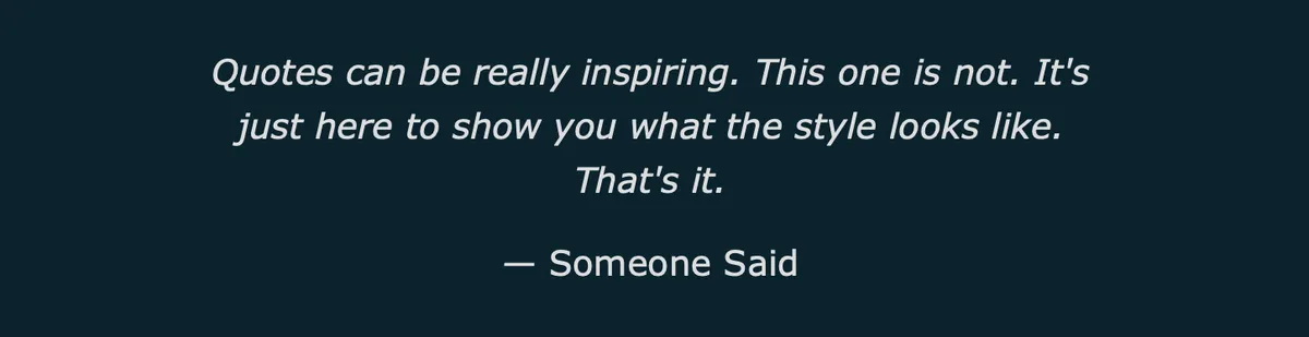 Centered quote blockquote