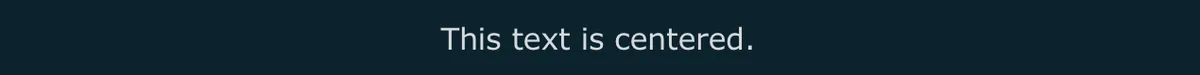 Centered text example
