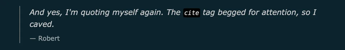 Styled citation text with a dash prefix