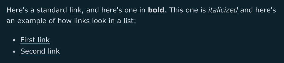 Colored underline, neutral link text