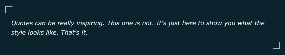 Corner accent blockquote