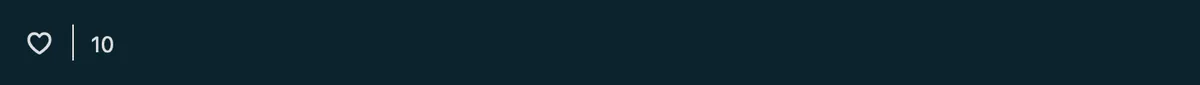 Divider upvote button, icon and count separated by a line