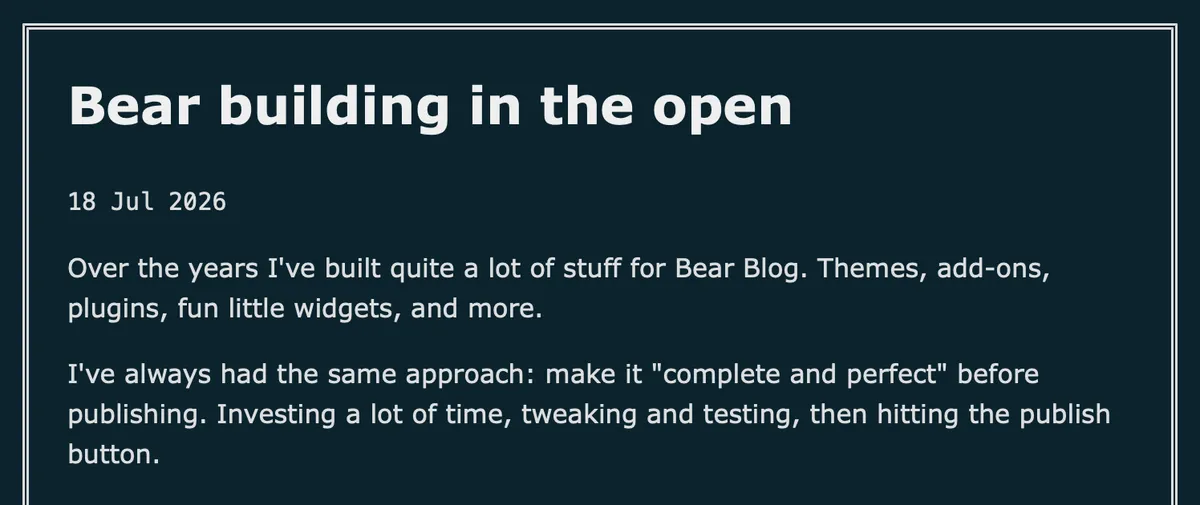 Double border around post content