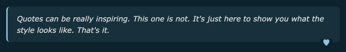 Heart accent blockquote