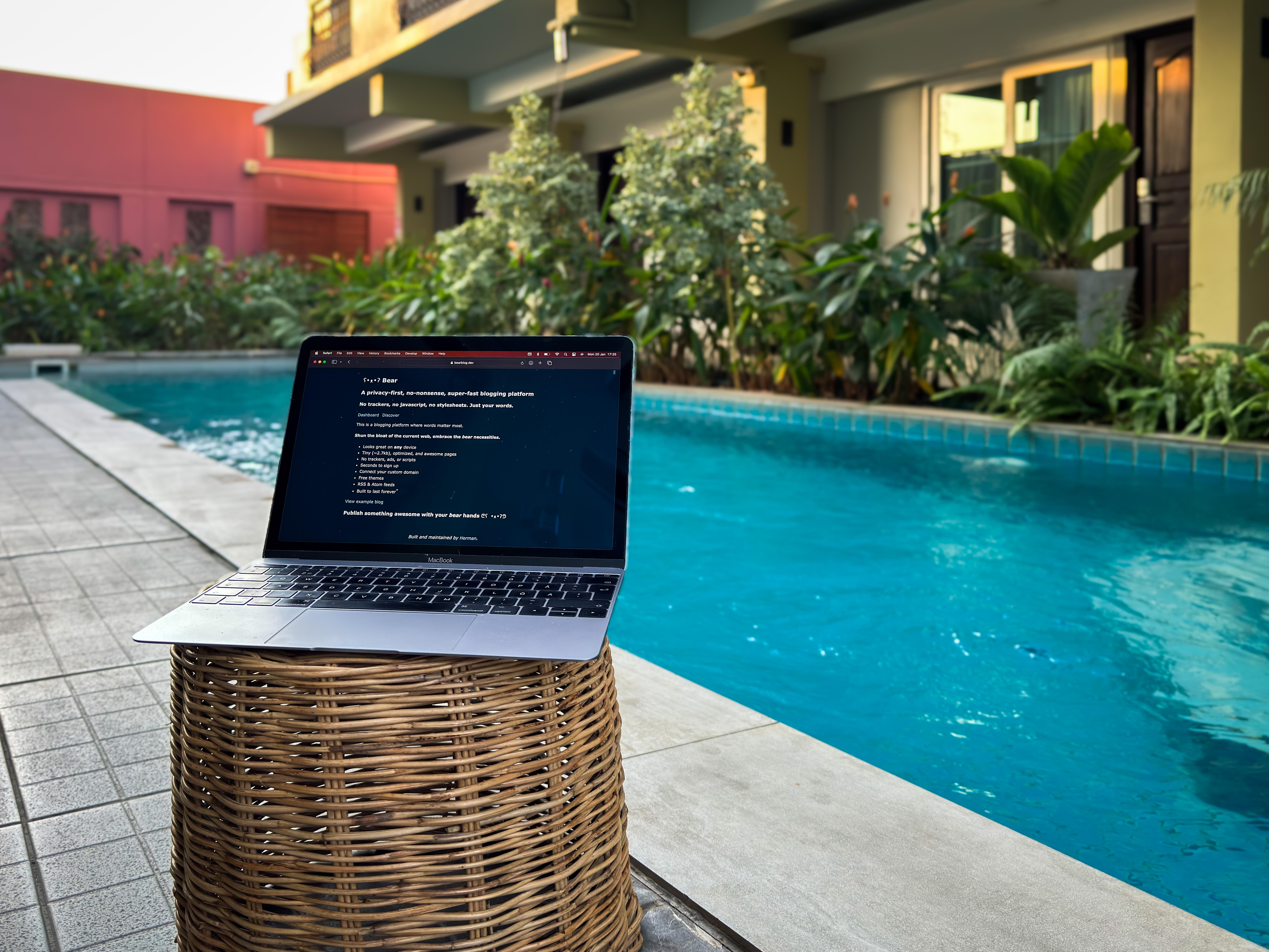 By the pool in Chiang Mai, Thailand