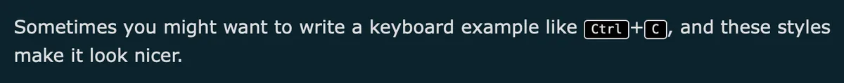 Boxed keyboard key styling