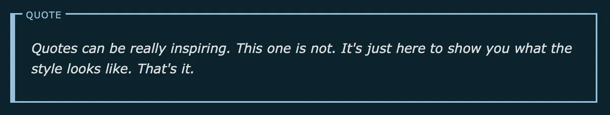 Labeled tag blockquote