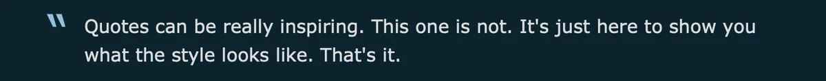 Large quote mark blockquote
