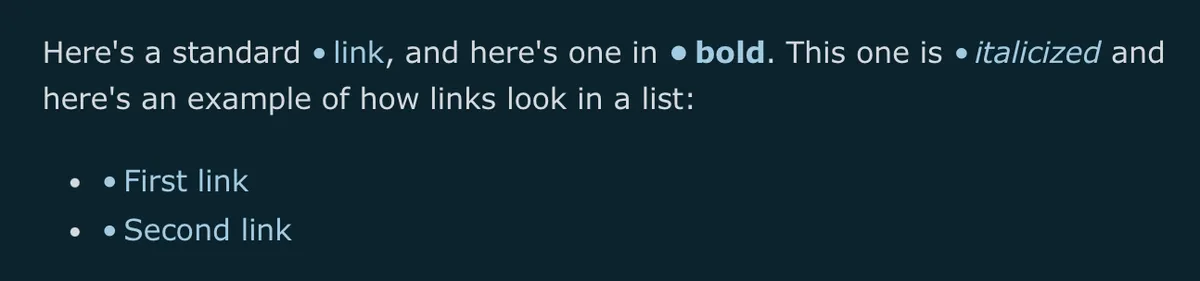 Link with a leading dot marker